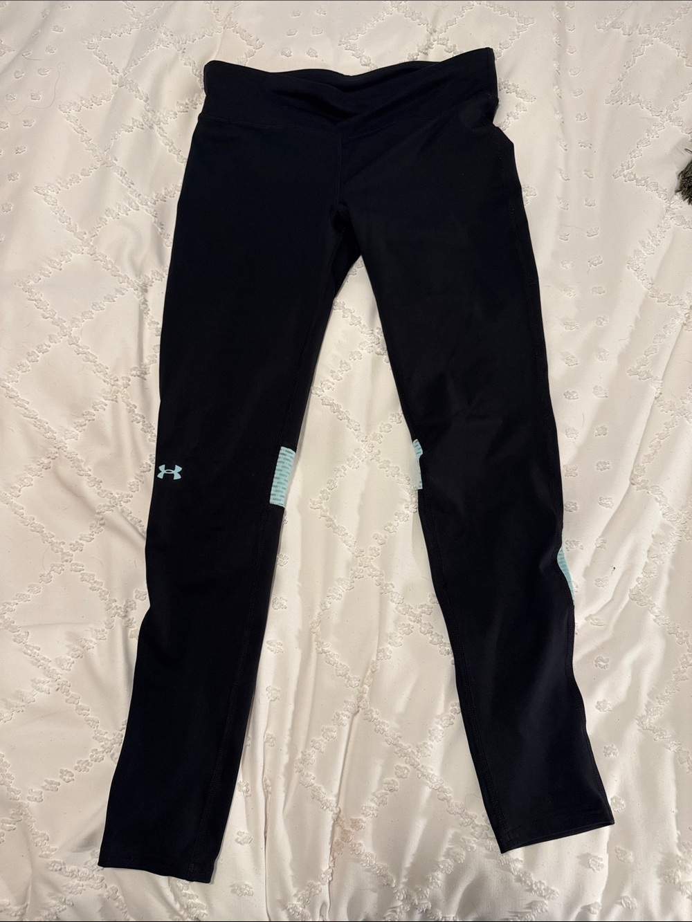 Under Armour Black Leggings with Light Blue Accents